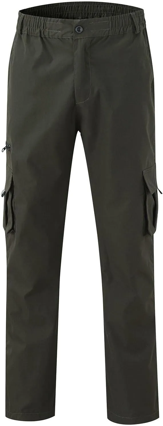 Lu's Chic Women's Cargo Pants Straight Leg Joggers Casual Track Winter Hiking Fashion Slimming Pocket Trousers