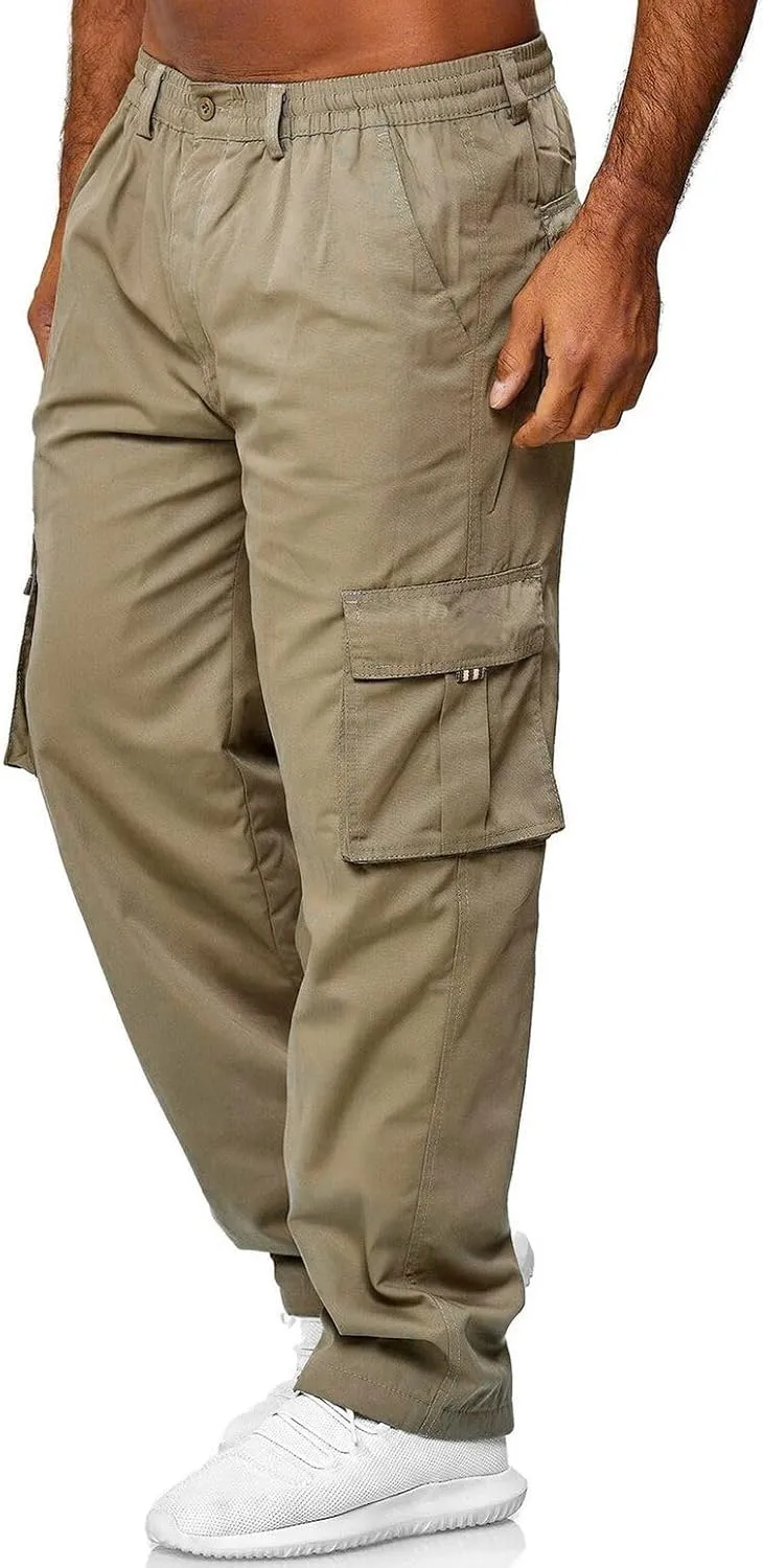 Lu's Chic Women's Cargo Pants Straight Leg Joggers Casual Track Winter Hiking Fashion Slimming Pocket Trousers
