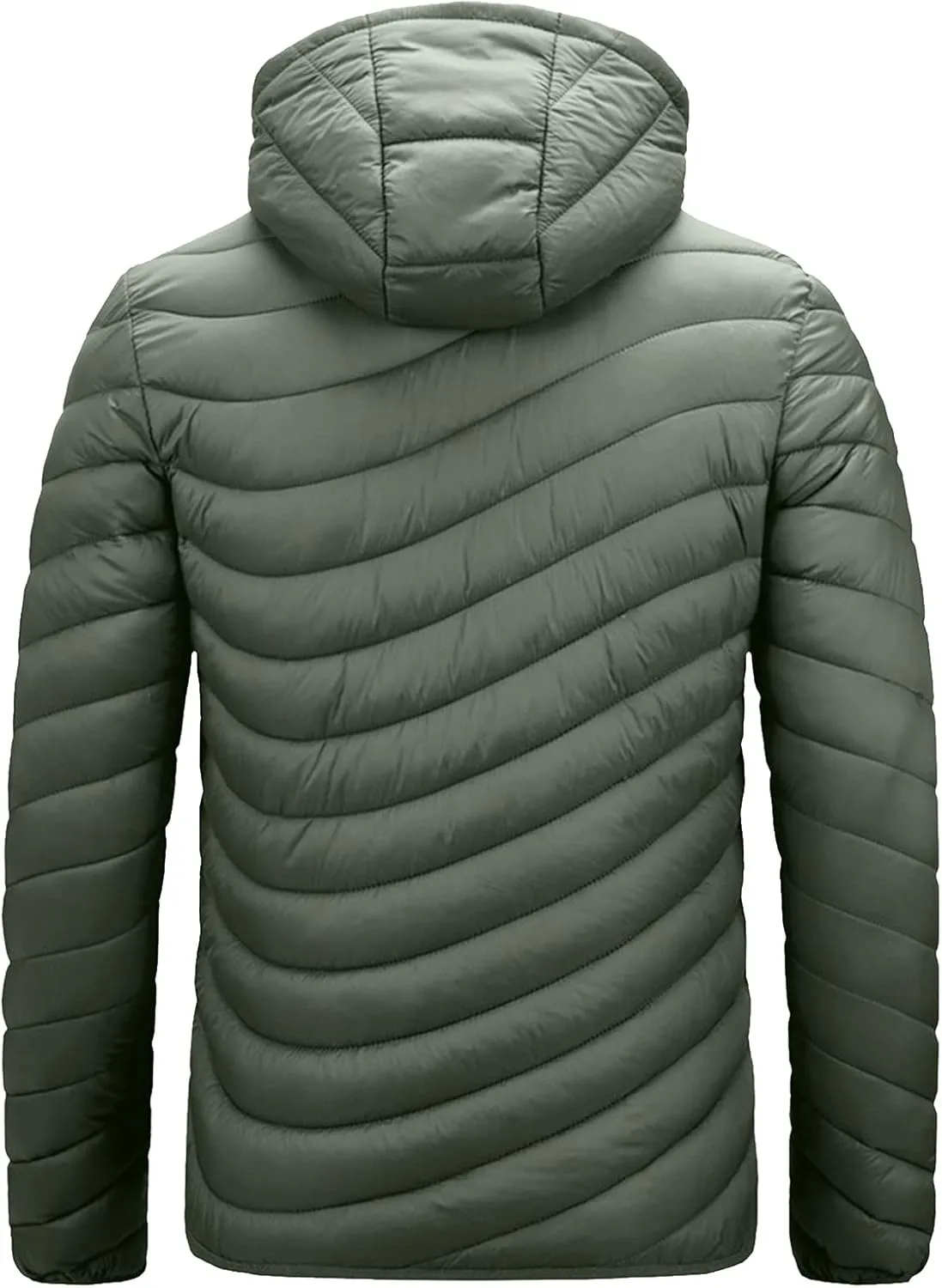 Men's Jacket Insulated Synthetic Down Puffer Jacket Winter Warm Coat Quilted Water Resistant Packable Hiking Camping
