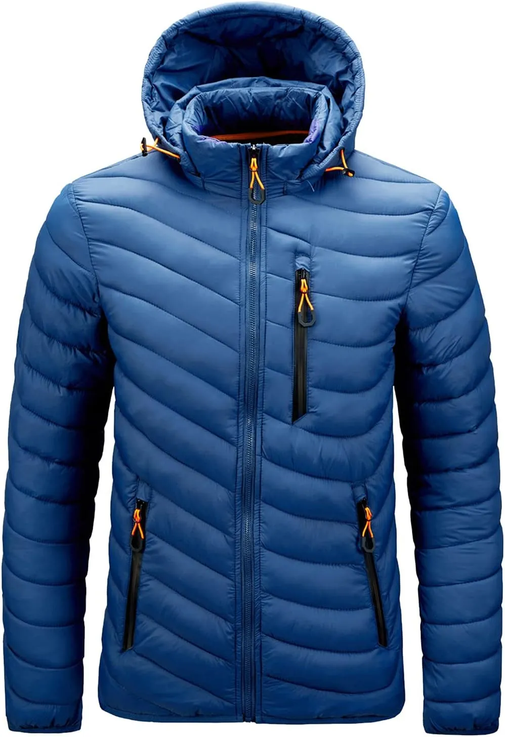 Men's Jacket Insulated Synthetic Down Puffer Jacket Winter Warm Coat Quilted Water Resistant Packable Hiking Camping