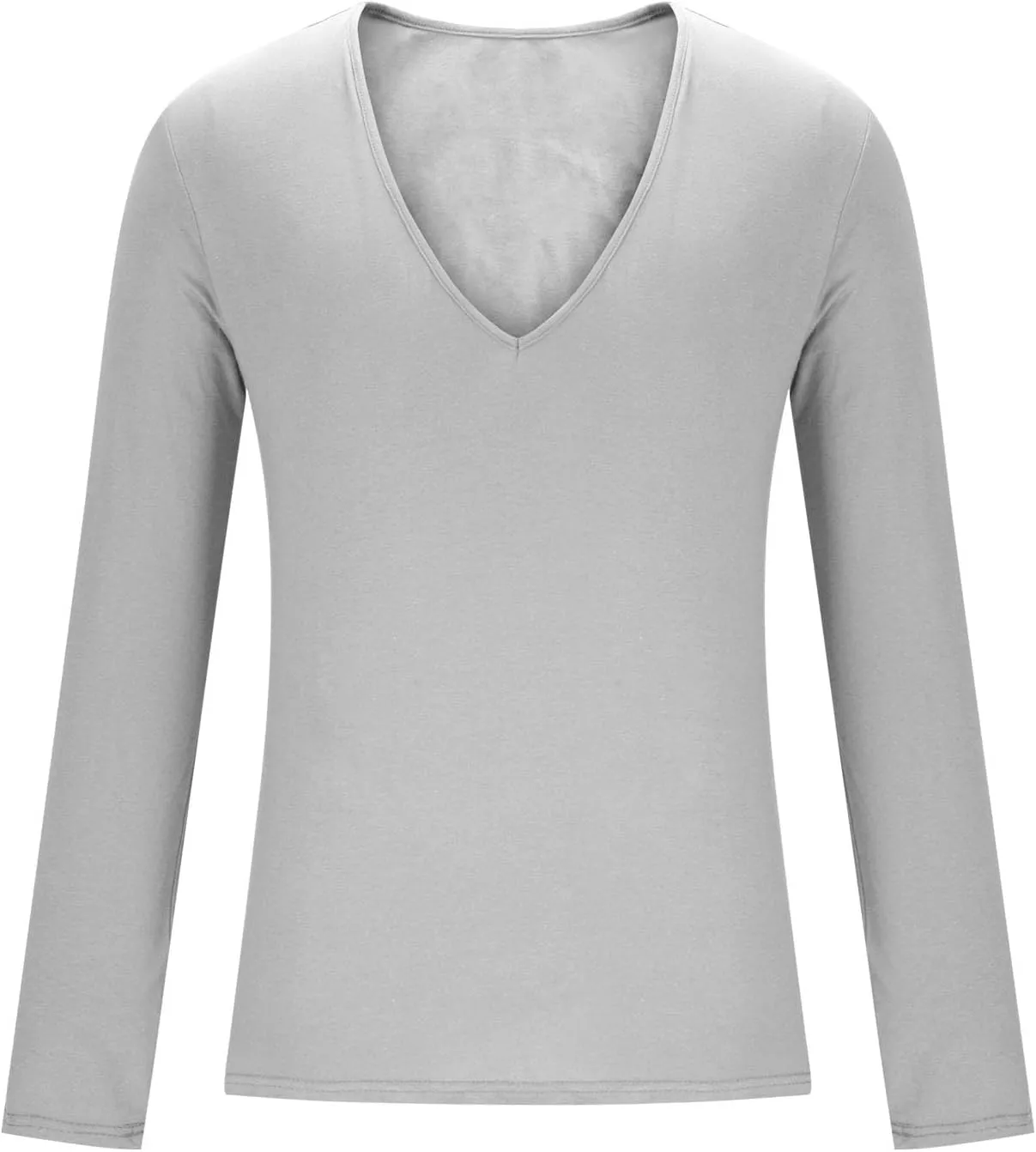 Men's Long Sleeve V Neck Muscle Shirt Athletic Running Workout Athletic Shirts Casual Slim Quick Dry Pullover Tops