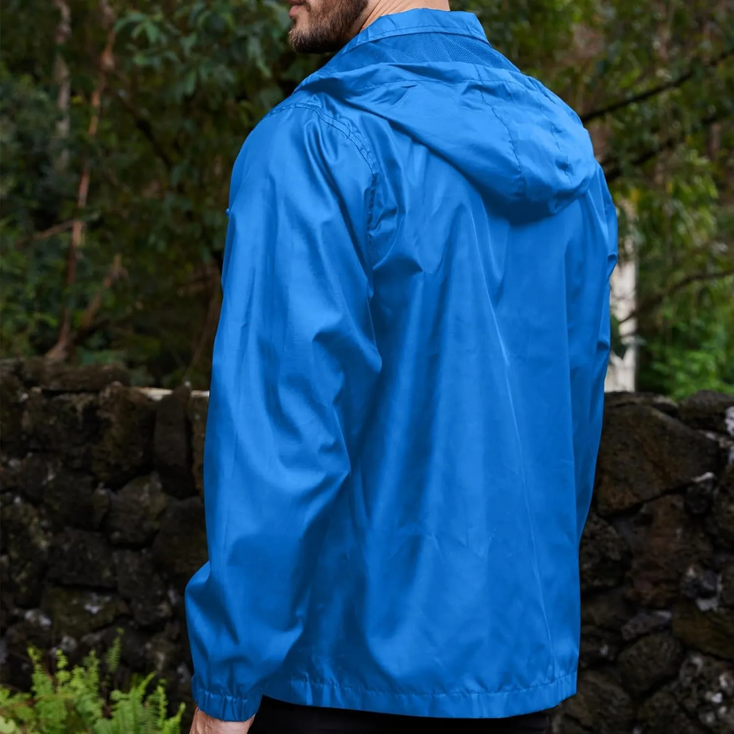 Men's Rain Jacket Running Golf Jackets Waterproof Breathable Raincoat with Hood Lightweight Windbreaker Hiking Jacket