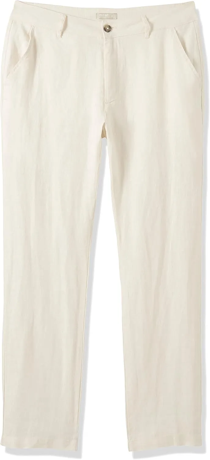 Men's Summer 100% Linen Blend Breathable Waist Comfort Lightweight Dress Pants