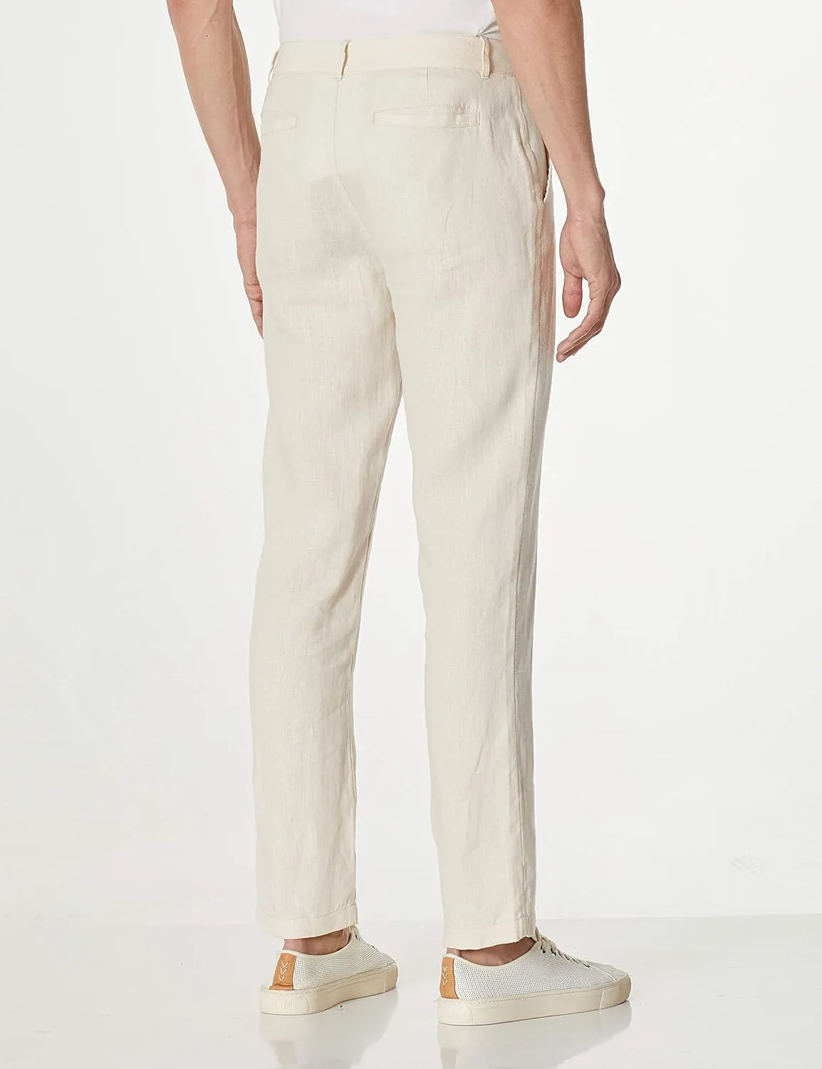Men's Summer 100% Linen Blend Breathable Waist Comfort Lightweight Dress Pants