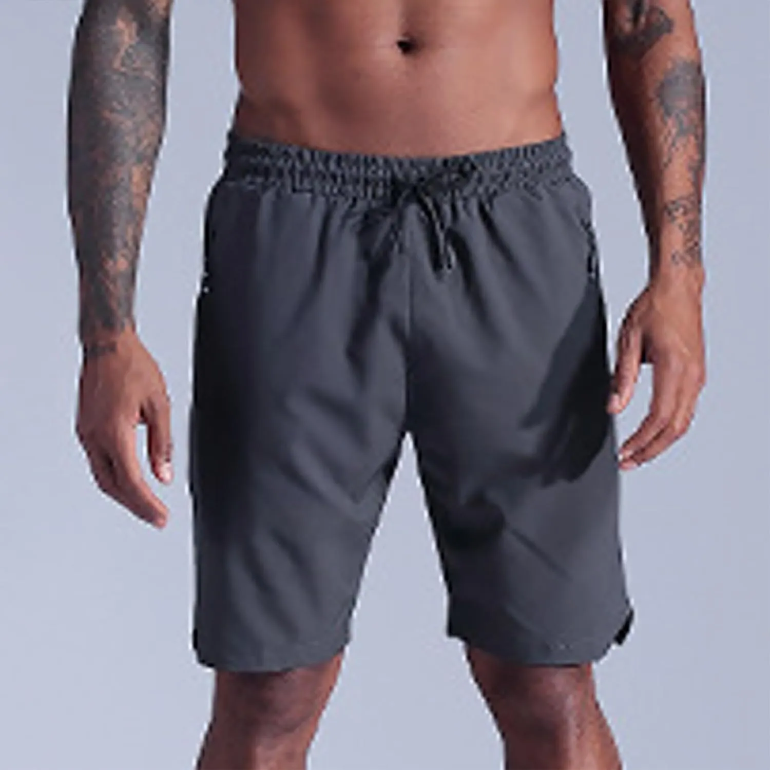 Mens Summer Quick Dry Athletic Running Shorts Drawstrings Lightweight 7 Inch Gym Workout Shorts Loose Solid Training Short