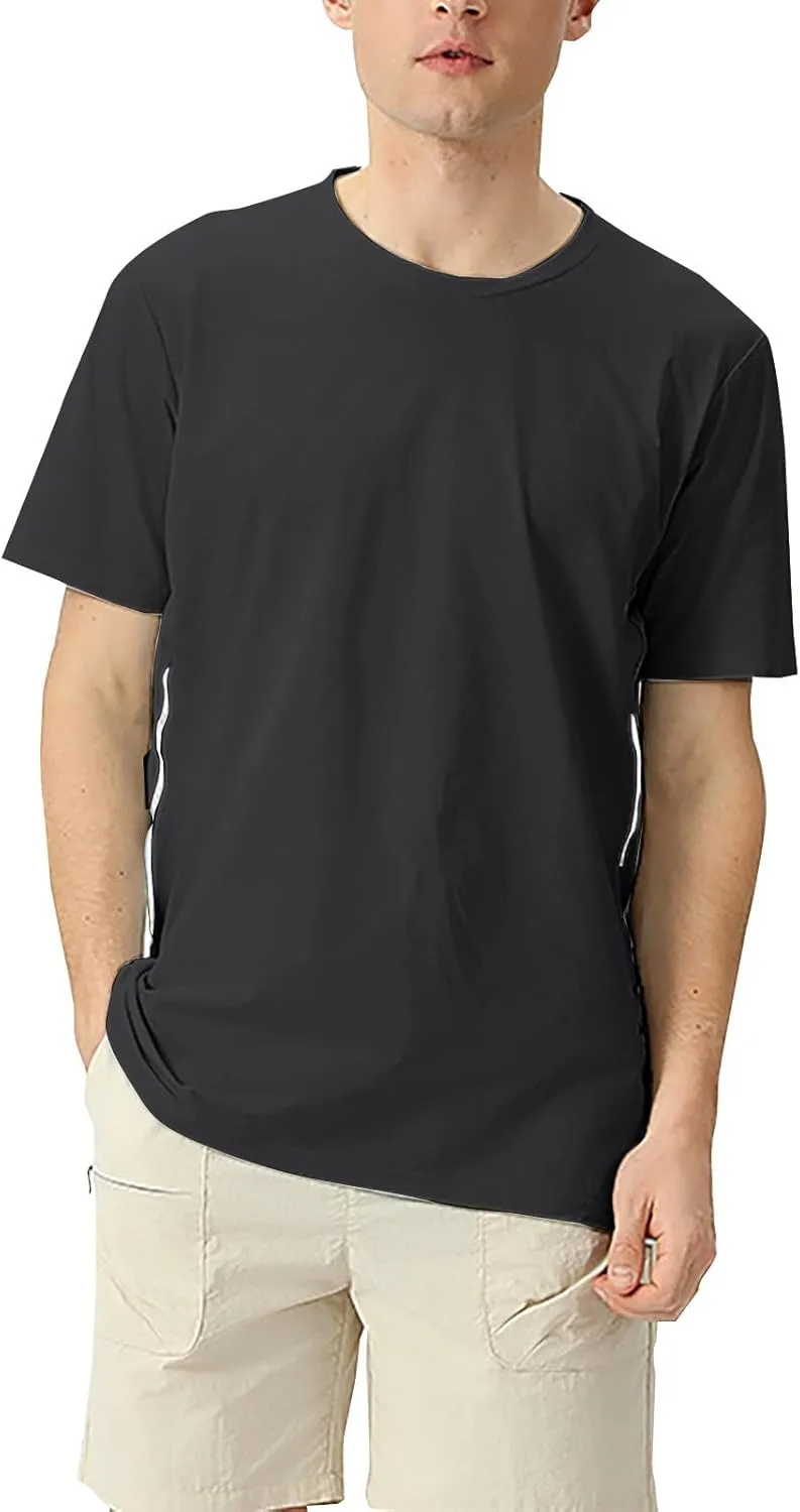 Men's UPF 50  Sun Protection Shirts Thin Breathable Summer Short Sleeve Fitness T Shirt Lightweight Cooling Basic Tees