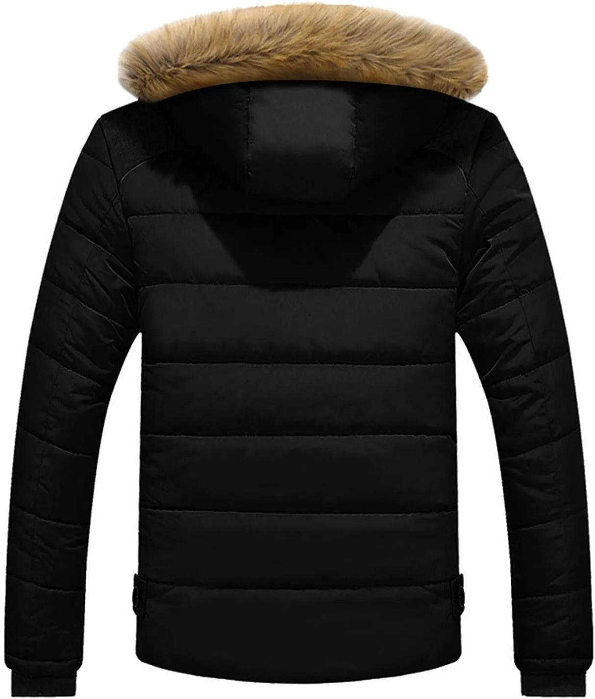 Men's Winter Jackets Soft Zip Up Quilted Long Sleeve Lightweight Hooded Jackets Winter Thicken Warm Jacket for Men