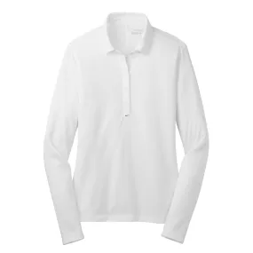 Nike Women's White Dri-FIT L/S Stretch Tech Polo
