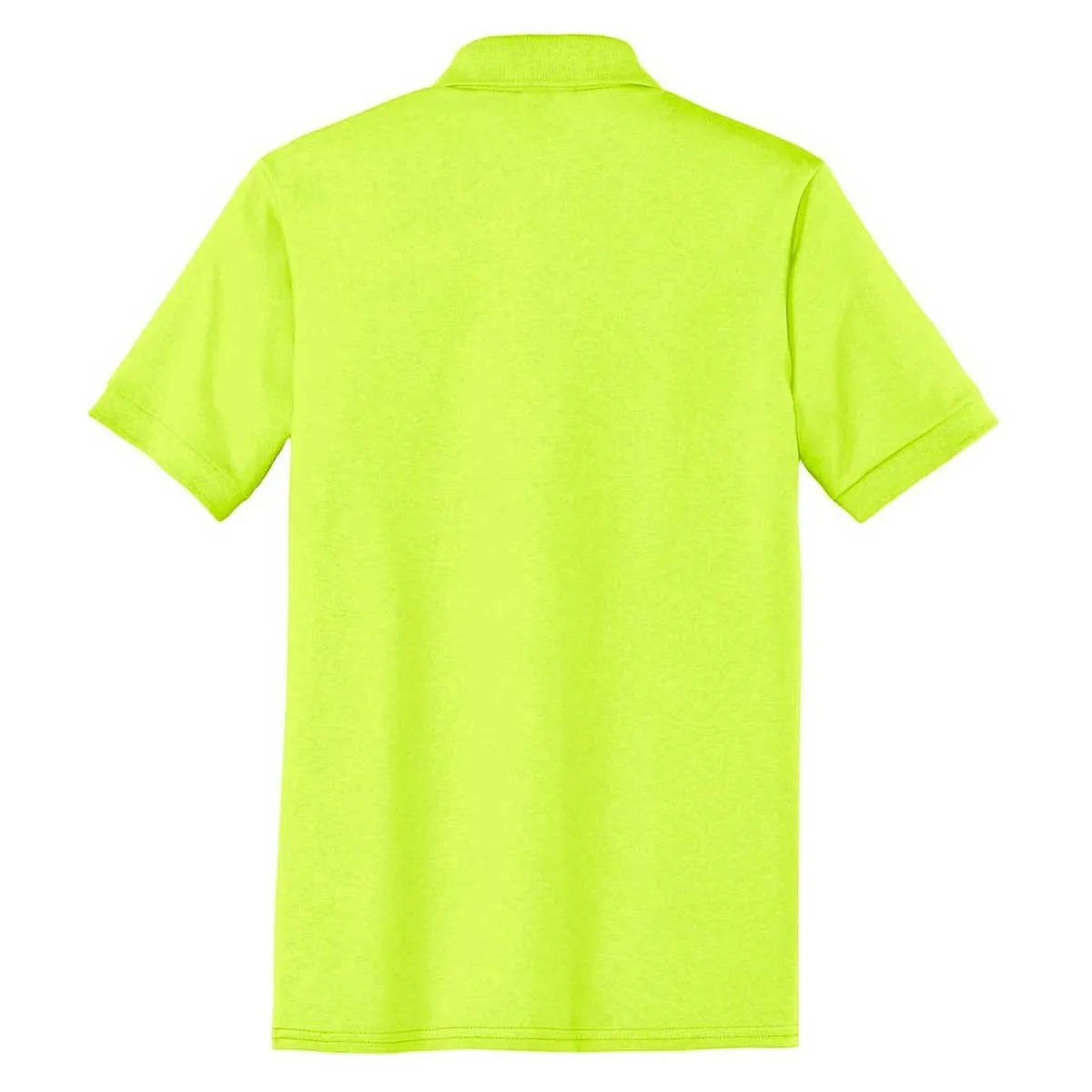 Port & Company Men's Safety Green Core Blend Jersey Knit Pocket Polo
