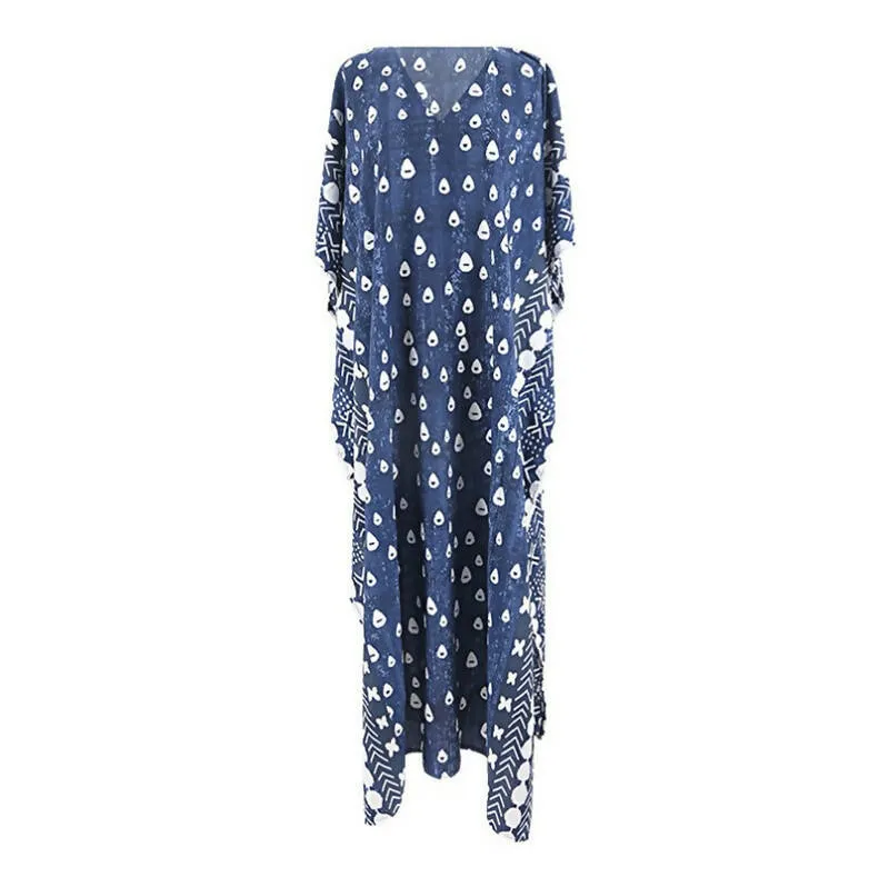 Printed Breathable Rayon Beach Cover-Up Sun Protection #10