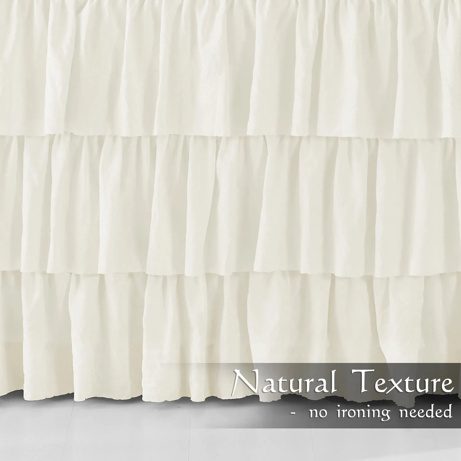Ruffle Skirt Bedspread Three Layers Design Chic Style Bedding Set