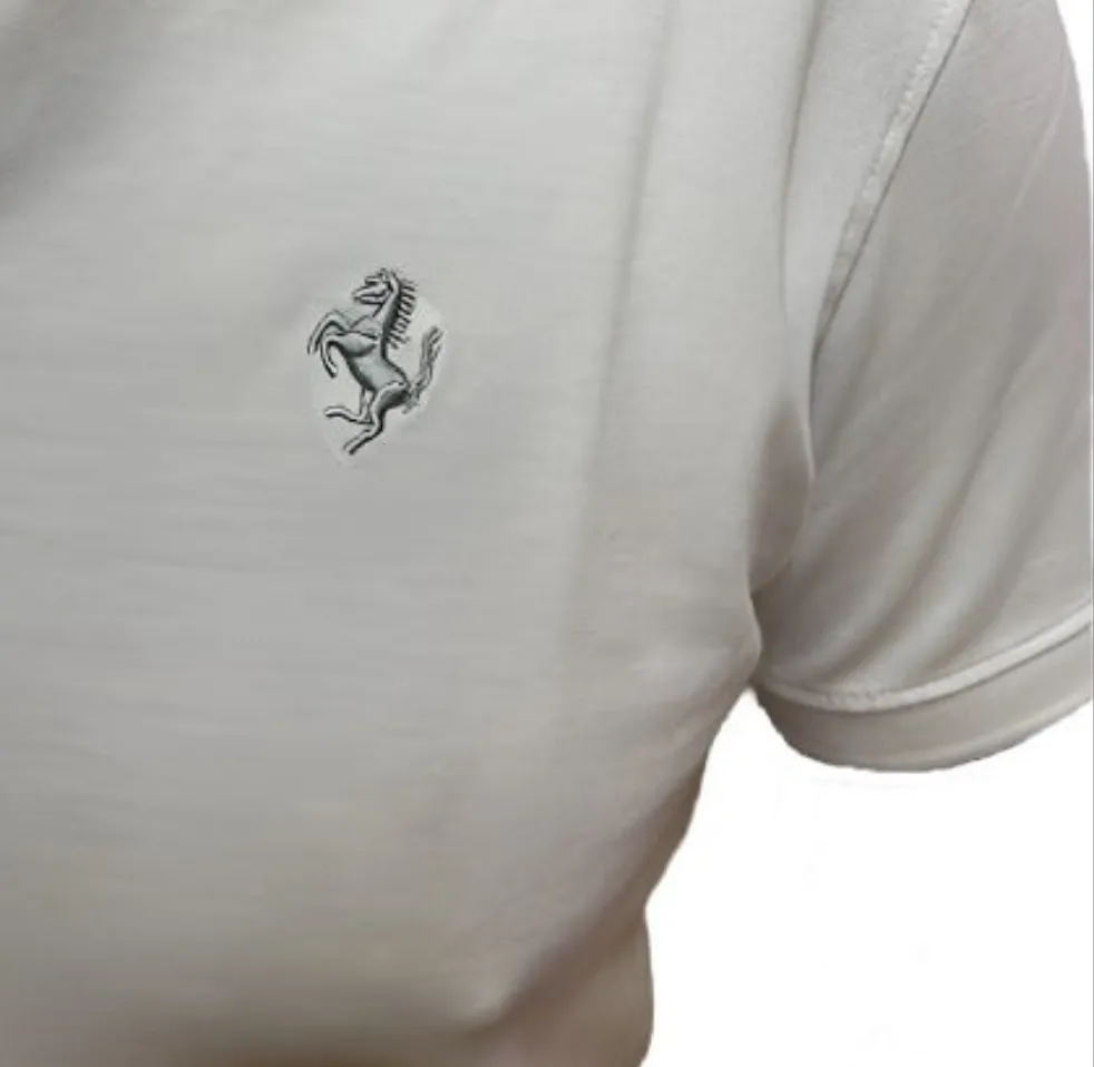 Scuderia Ferrari Cavallino Prancing Horse Men's Polo Shirt - White