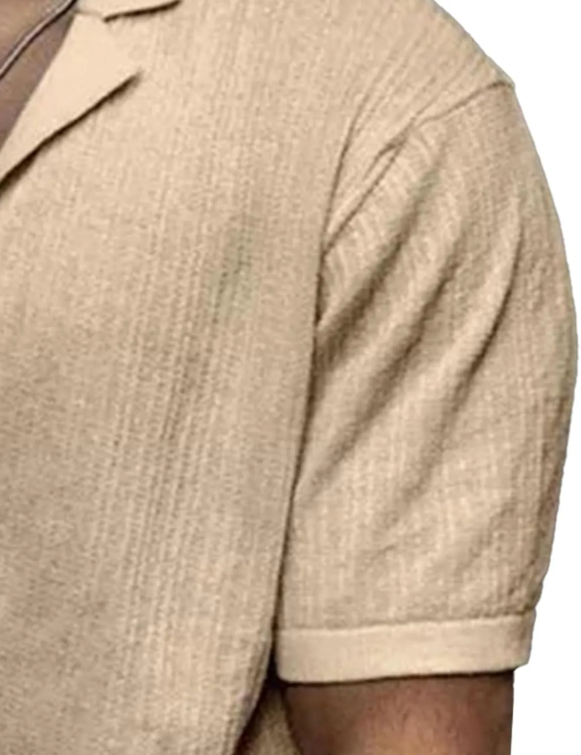 Short Sleeve Button Down Shirts for Men Summer Casual Cotton Linen Shirts Lightweight Breathable Beach Tops
