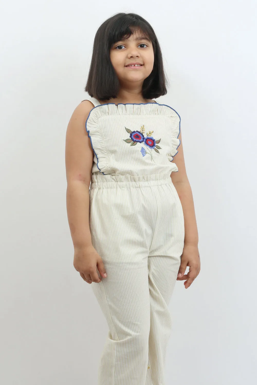 Stripe & Embroidery 
Detail Jumpsuit
