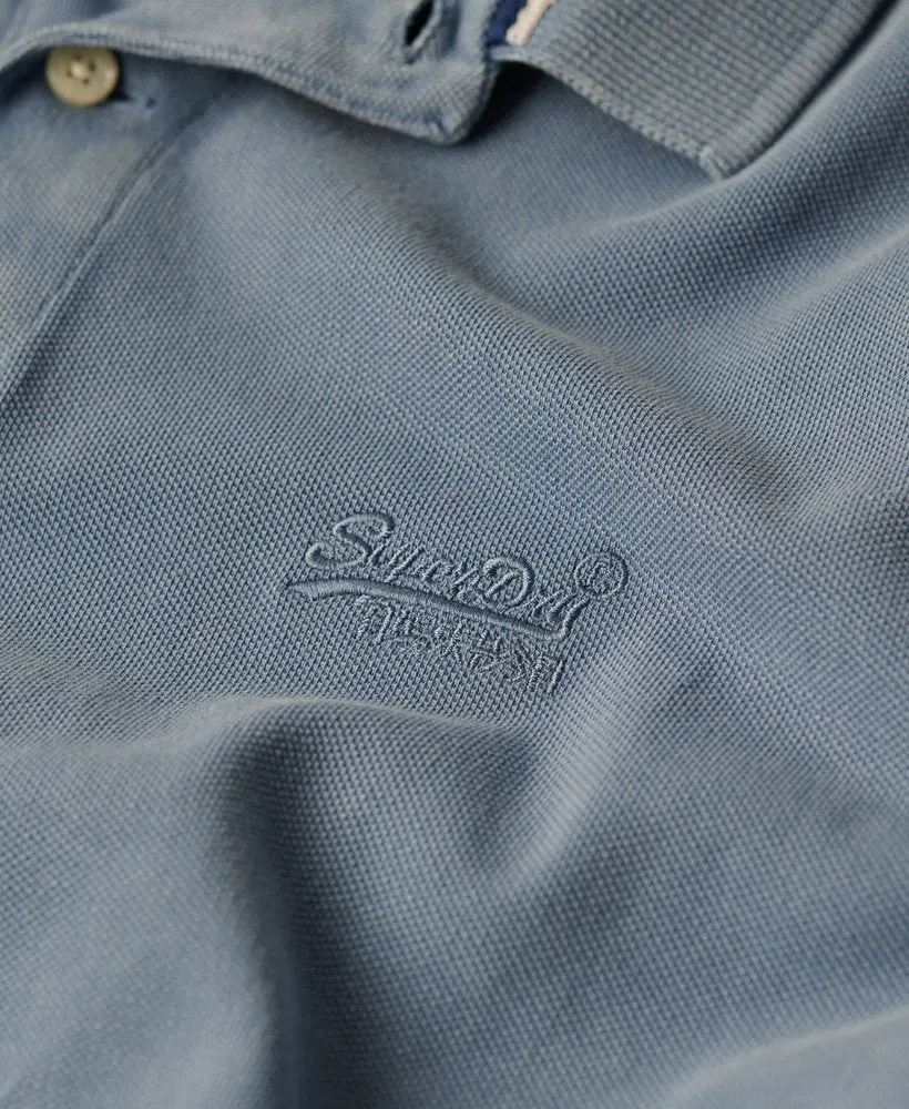 Superdry Vintage Destroy Polo Shirt - Heraldic Blue
