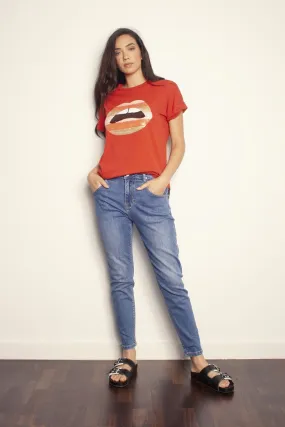The Others - The Relaxed Tee - Samba with Stripe Lips
