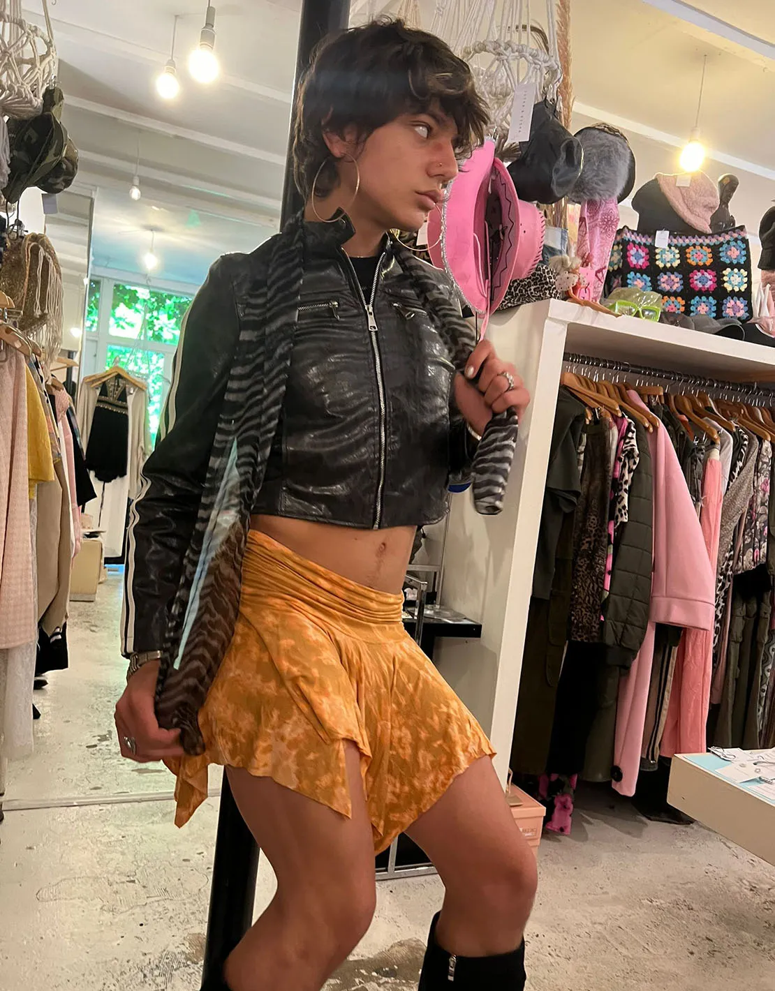 Tie dye mini skirt