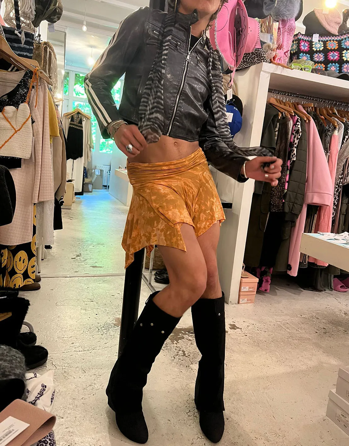 Tie dye mini skirt