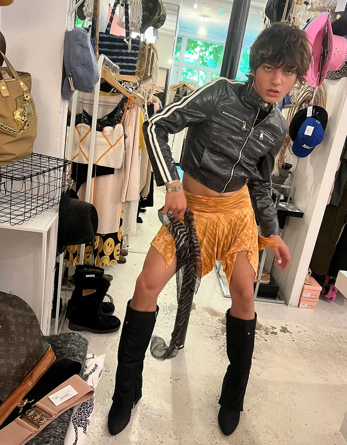 Tie dye mini skirt