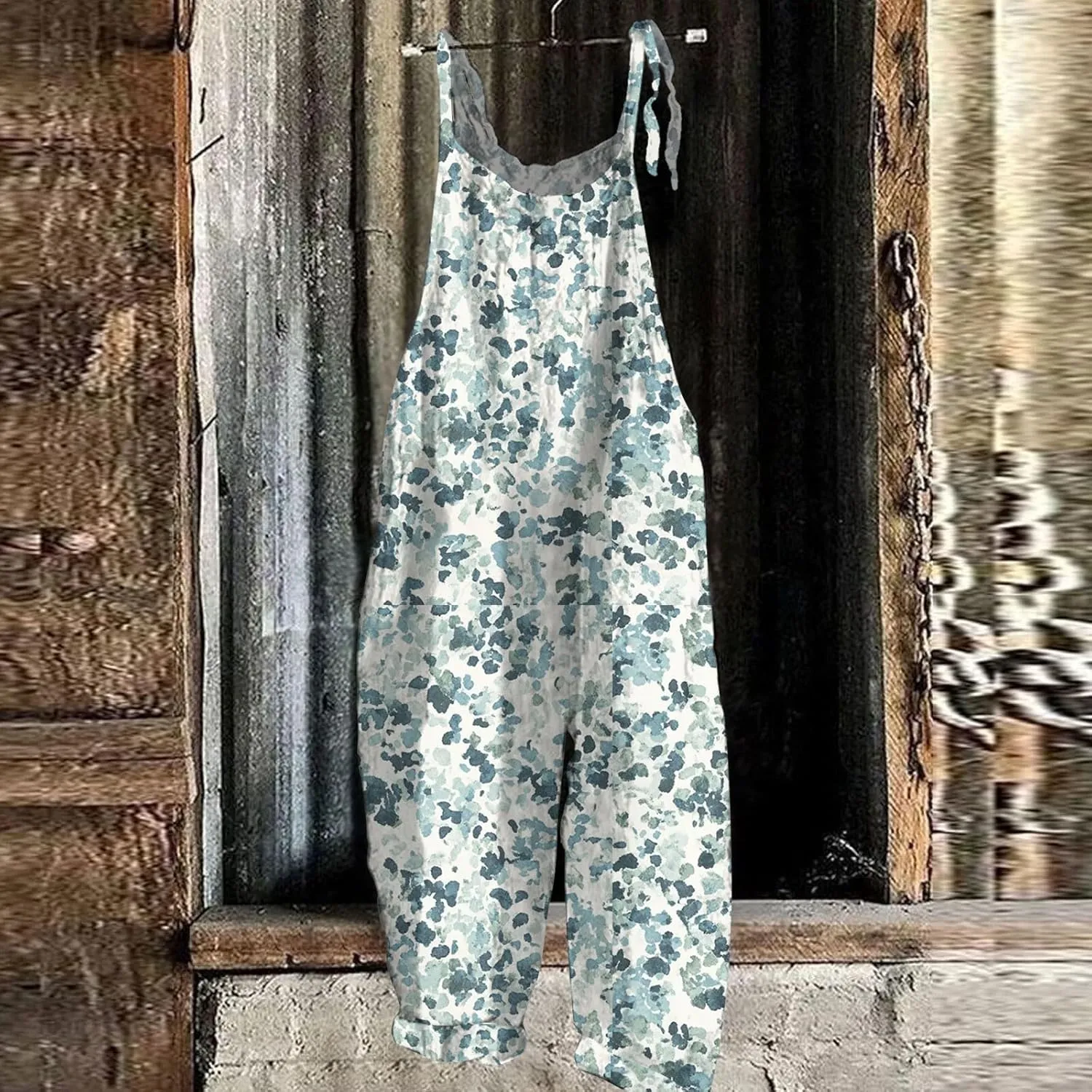 Trendy Womens Jumpsuit, Wide Leg Fashion Casual Loose Beach Vacation Rompers for Women