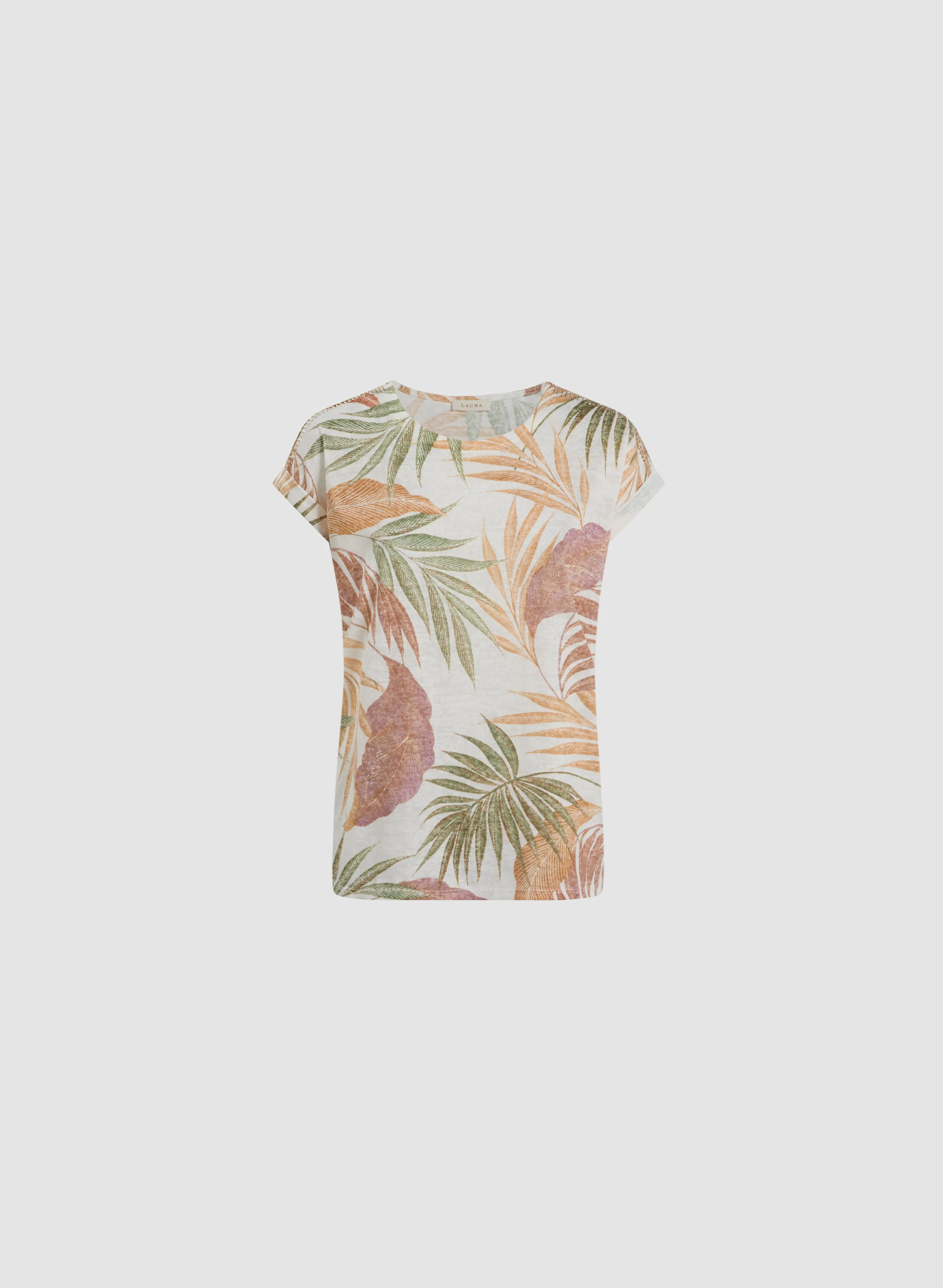 Tropical Print Burnout Tee