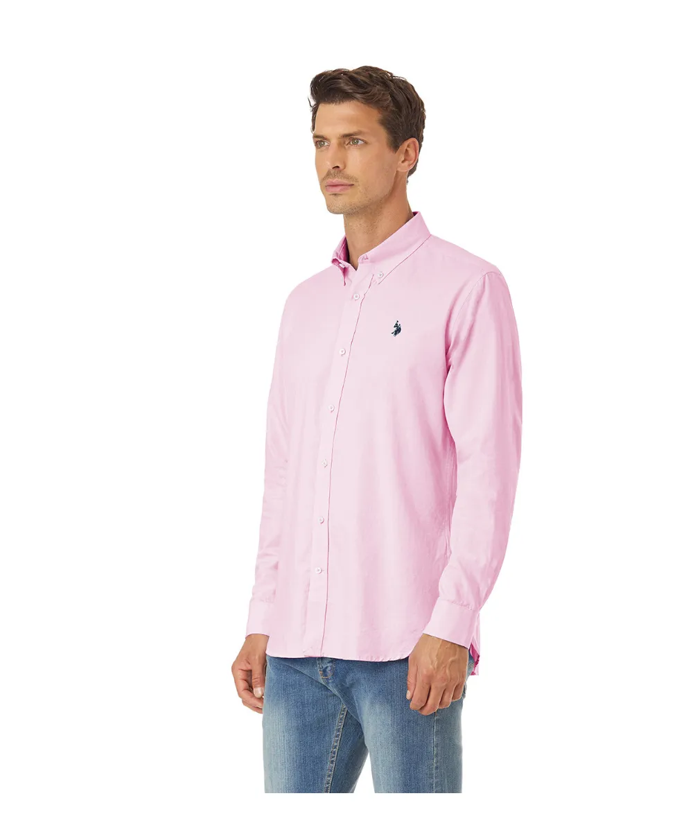 US POLO MENS COTTON OXFORD CHAMBRAY SLIM FIT SHIRT