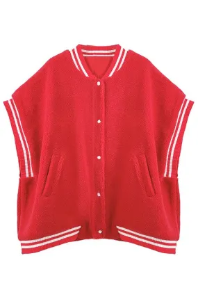 Varsity Sherpa Vest (pink & green, red & white,  royal & white, orange & white, navy & orange, purple & gold, ivy & black)