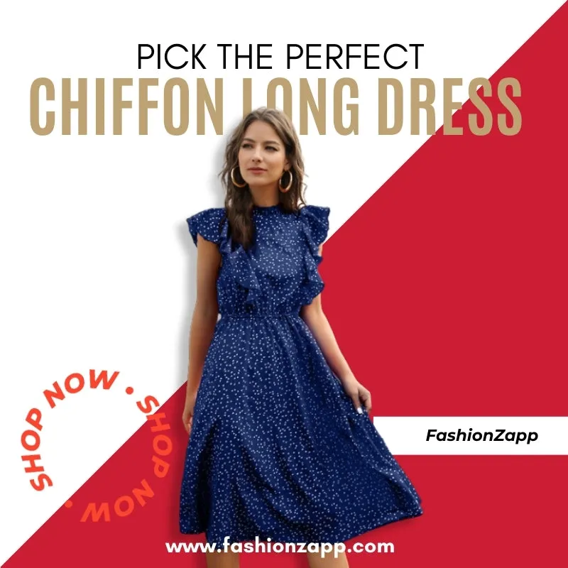 Women Summer Chiffon Long Dress (Lightweight & Breathable) - FashionZapp