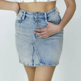 Women's A-Line Denim Skirt,Light Blue