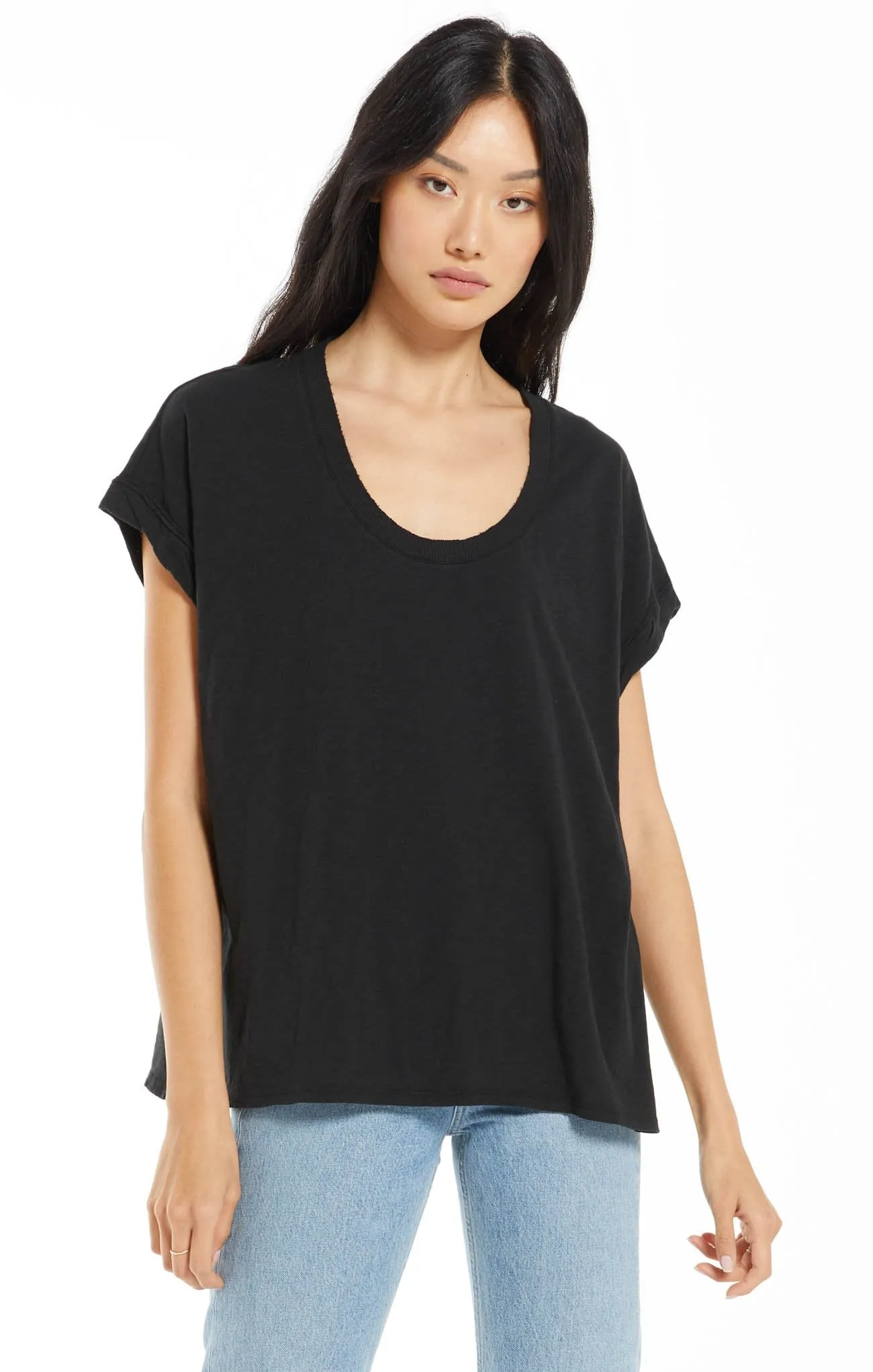 Z Supply Farren Slub Weekender Tee | Black, Lavender, White