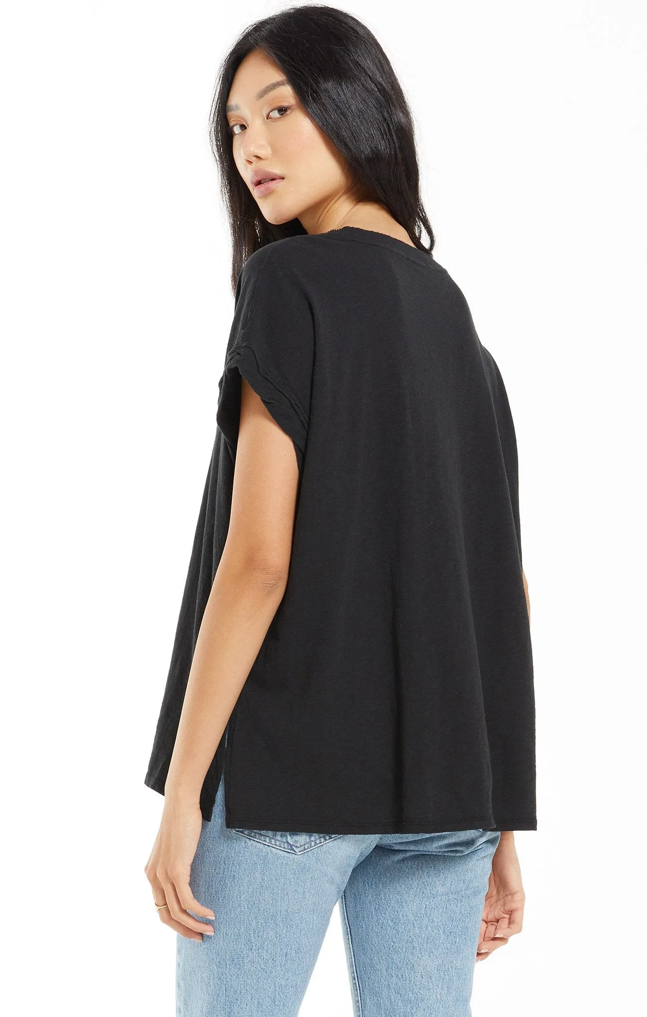 Z Supply Farren Slub Weekender Tee | Black, Lavender, White