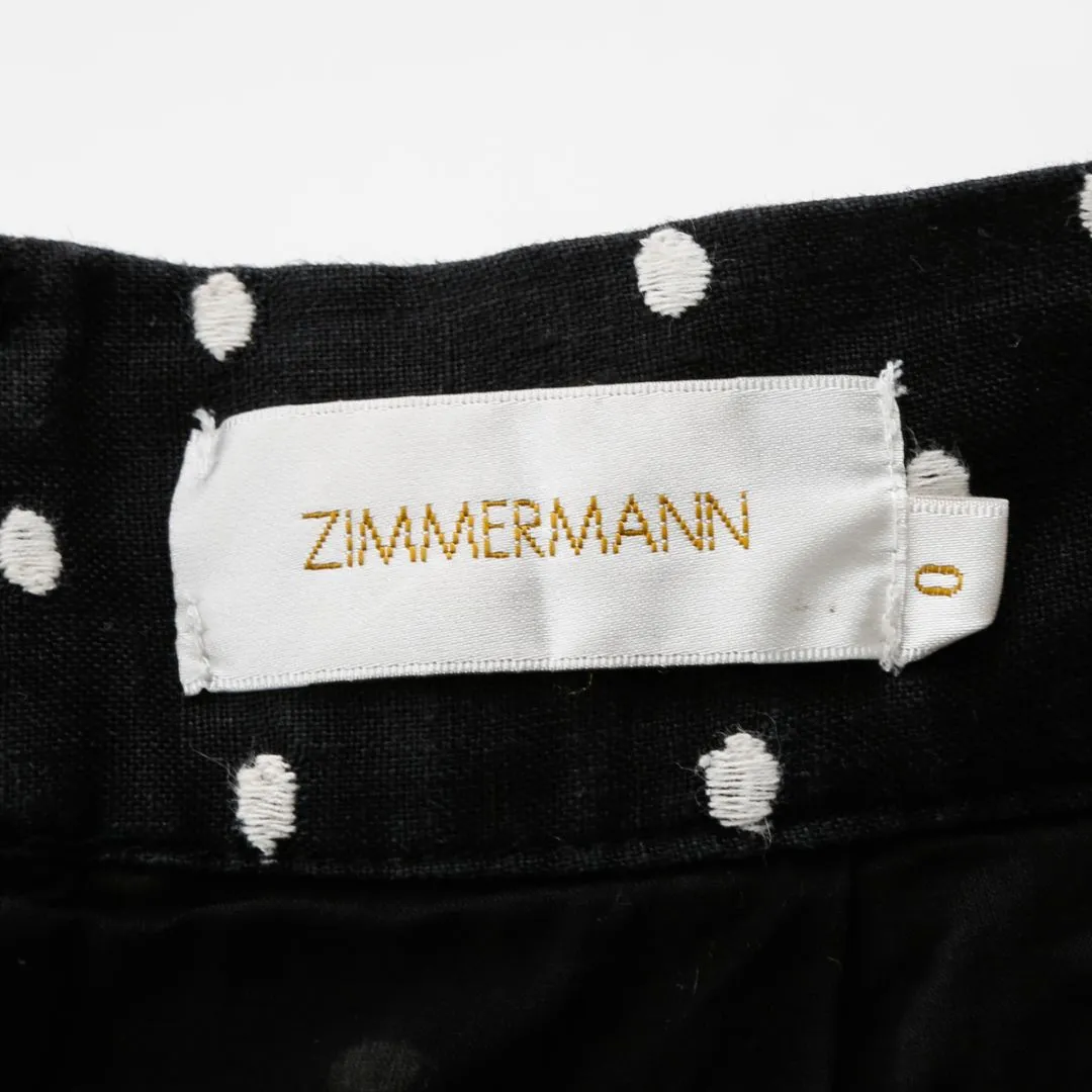 Zimmermann Linen 'Empire' Dot Mini Skirt Size 0