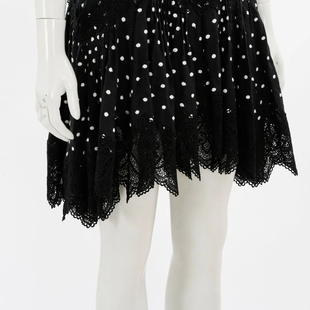 Zimmermann Linen 'Empire' Dot Mini Skirt Size 0